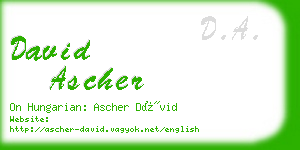 david ascher business card